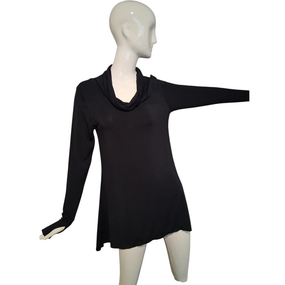 Cuddl Duds Womens sz M Casual Classic Grungecore Stretch Long Sleeve Cowl Tunic - Picture 1 of 11